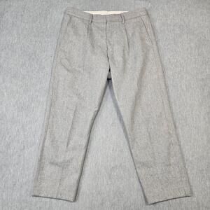 NN07 Pants Mens 33x32 Bill Regular Trousers Gray Dress Pants Pleated Wool Blend